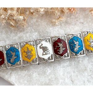 Siam Sterling Rainbow Multi God & Goddess Sterling Silver 925 Vintage Bracelet